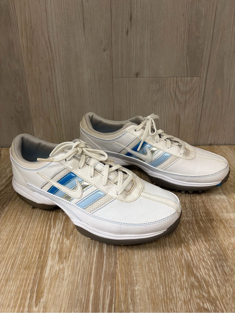 Nike Women's Golf White Sneakers with Blue Accents
